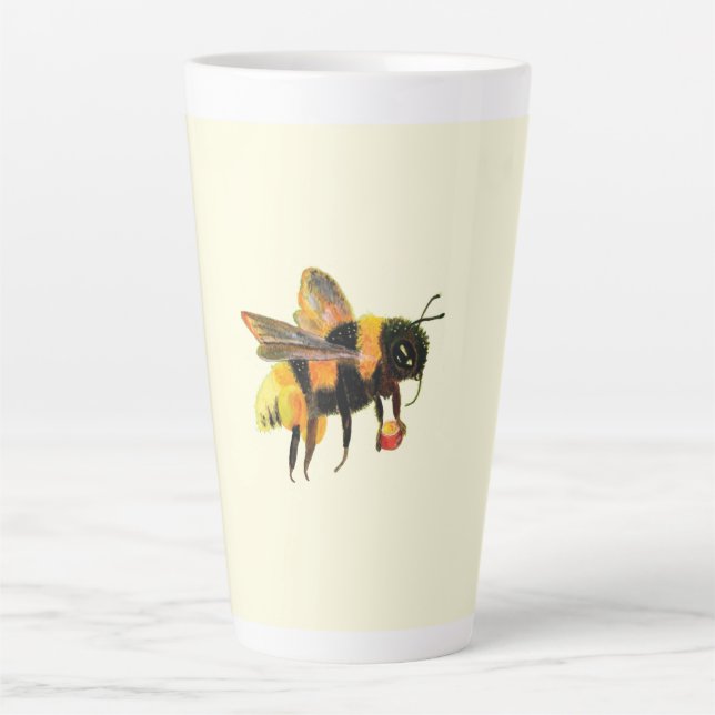 Tasse Latte Bumble Bee transportant du pollen (Devant)