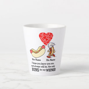 Tasse Latte Bungalows Couple modernes et amoureux de vin perso