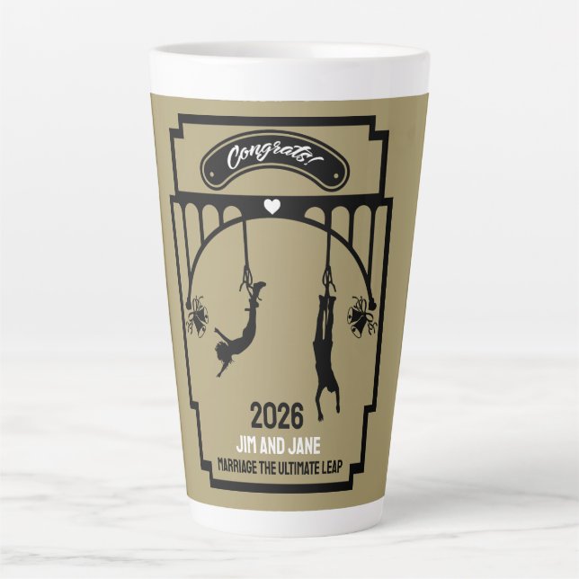 Tasse Latte Bungee Jumping Mariage cadeau (Devant)