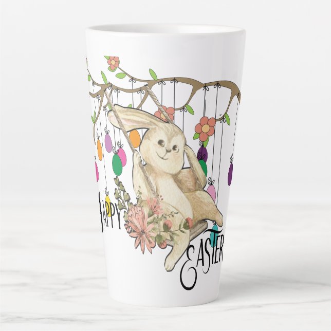Tasse Latte Bunny célèbre la fête de Pâques (Devant)