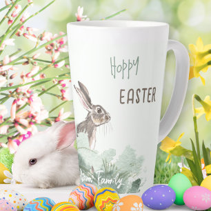 Tasse Latte Bunny de Pâques Hoppy mignon Pastel floral