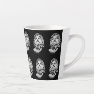 Tasse Latte Buste en marbre gréco-romain Classique Noir et Bla