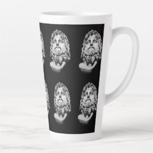 Tasse Latte Buste en marbre gréco-romain Classique Noir et Bla