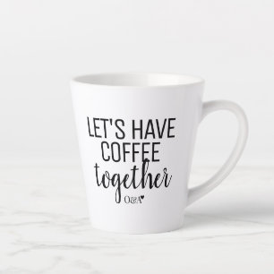 Tasse Latte Buvons un café ensemble Couple Monogramme Noir