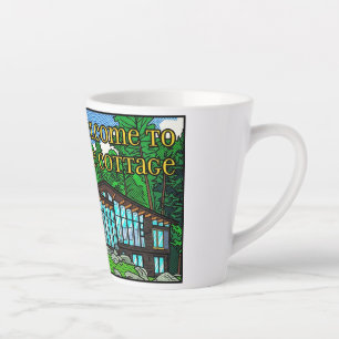 Tasse Latte Cabine de forêt d'art pop moderne de milieu de siè