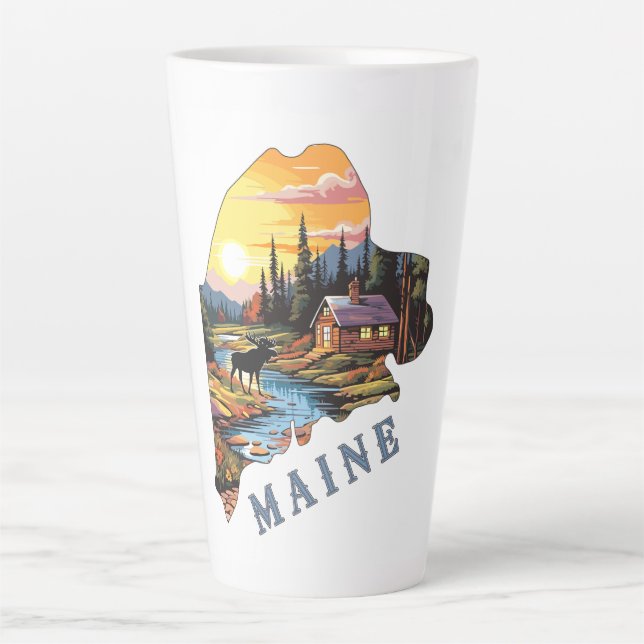 Tasse Latte Cabine du Maine (Devant)
