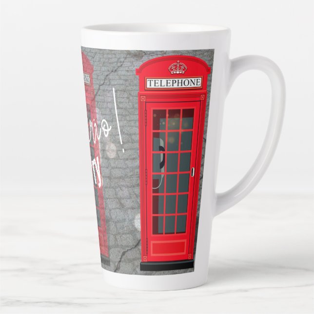 Tasse Latte Cabine Téléphonique Rouge de Londres (Droite)