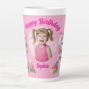 Tasse Latte Cadeau Anniversaire Fille Licorne Fleur Magique Ph