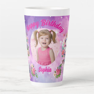 Tasse Latte Cadeau Anniversaire Fille Licorne Fleur Magique Ph