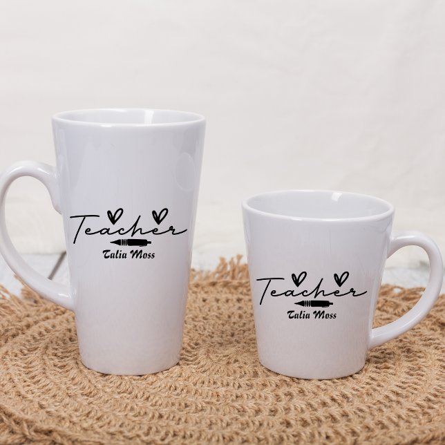 Tasse Latte Cadeau d'appréciation de l'enseignant Nouveau ense (Créateur téléchargé)