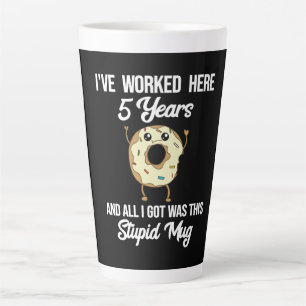 Tasse Latte Cadeau d'appréciation pour employé pour 5 ans de t