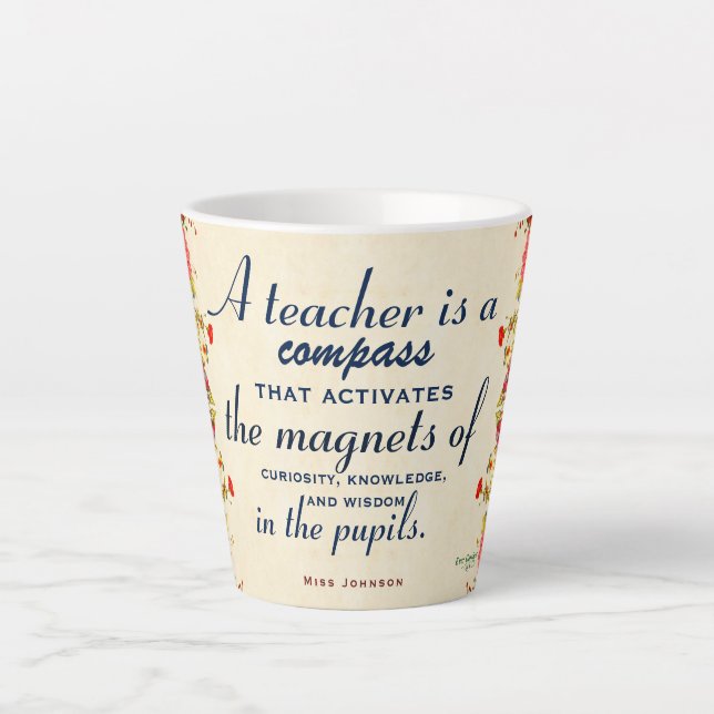 Tasse Latte Cadeau d'appréciation pour un enseignant Un enseig (Devant)