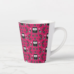 Tasse Latte Cadeau d'art populaire de Chouette scandinave