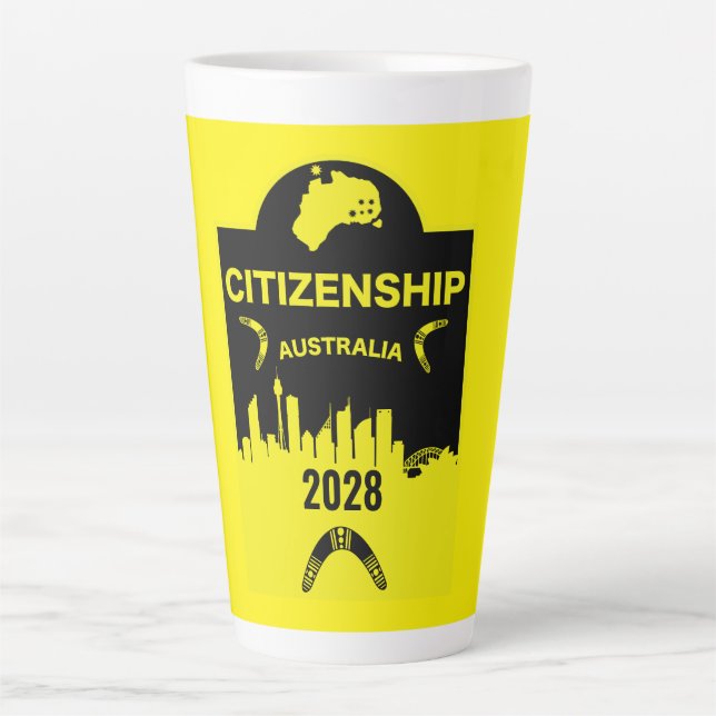 Tasse Latte Cadeau de citoyenneté australienne (Devant)