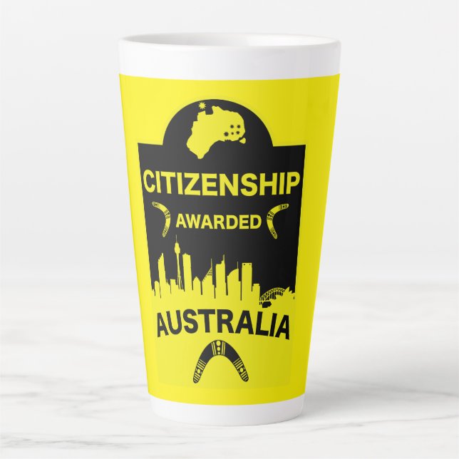 Tasse Latte Cadeau de citoyenneté australienne (Devant)