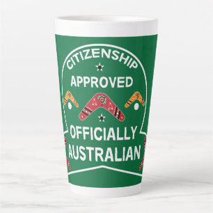 Tasse Latte Cadeau de citoyenneté australienne Citoyenneté a