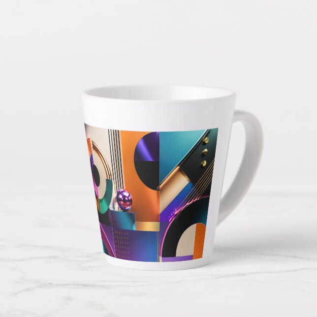 Tasse Latte Cadeau de design de formes géométriques abstraites (Angle droit)