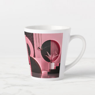 Tasse Latte Cadeau de design géométrique rose et noir luxueux