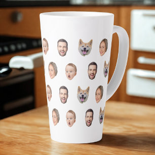Tasse Latte Cadeau de famille photo personnalisée, 4 photos vi