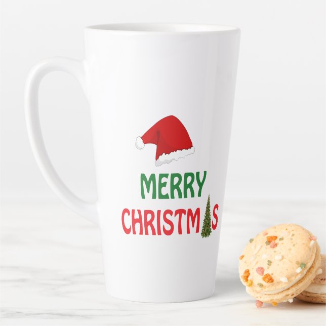 Tasse Latte Cadeau de fête de Noël conception festive (En situation)