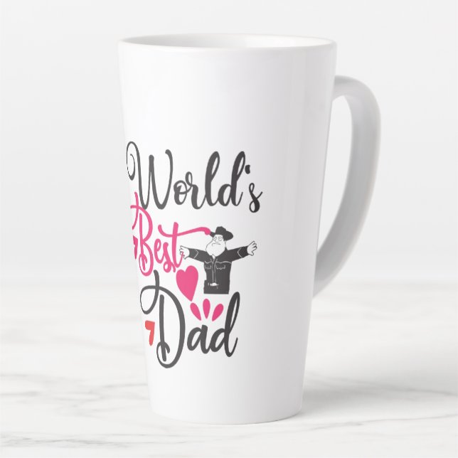 Tasse Latte Cadeau de la fête des Pères pour Papa ! (Angle droit)