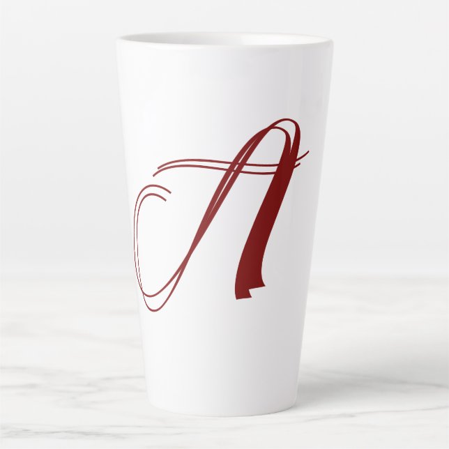 Tasse Latte Cadeau de mariage à l'initiale du monogramme minim (Devant)