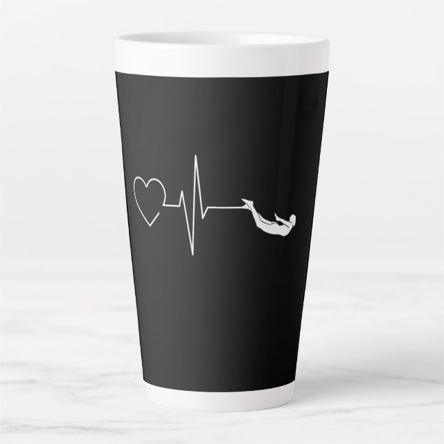 Tasse Latte Cadeau de natation Heartbeat pour les nageurs (Devant)