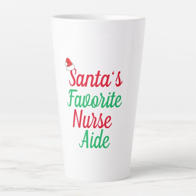 Tasse Latte Cadeau de Noël de reconnaissance pour infirmière m (Devant)