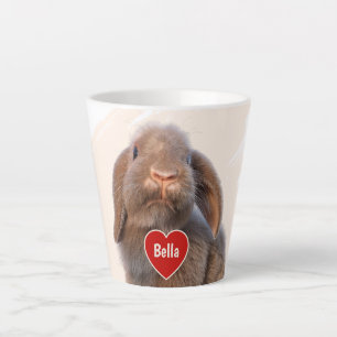 Tasse Latte Cadeau de nom de photo personnalisée de lapin Holl