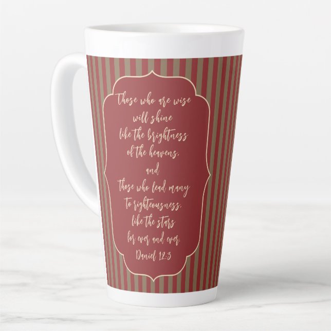 Tasse Latte Cadeau de pasteur Croix de l'Écriture de leadershi (Angle gauche)