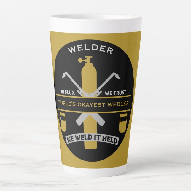 Tasse Latte Cadeau d'humour de soudage (Devant)