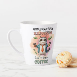 Tasse Latte Cadeau drôle pour amateur de chats : L'argent ne p