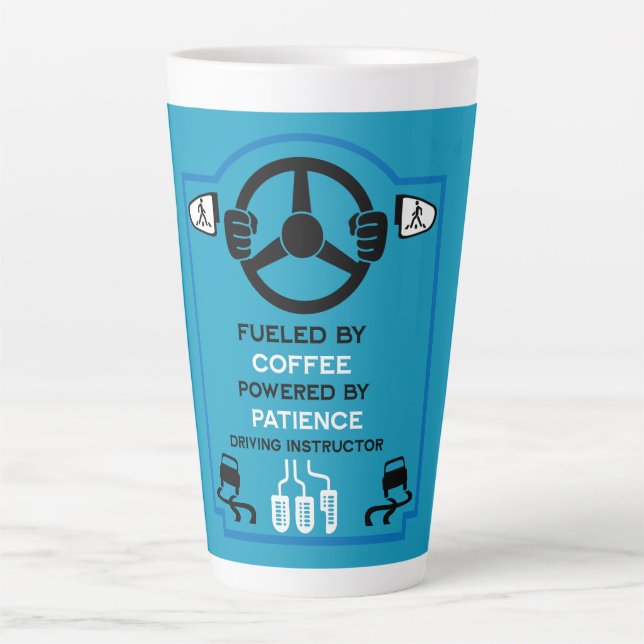 Tasse Latte Cadeau drôle pour moniteur d'auto-école (Devant)