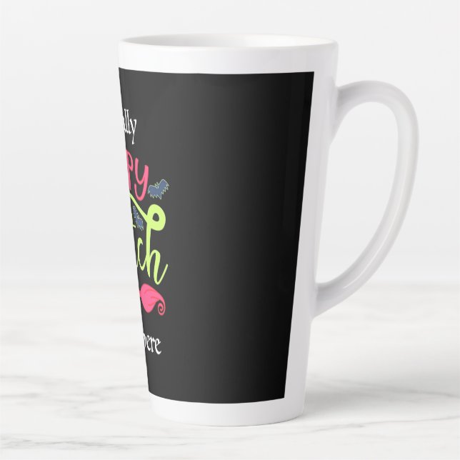 Tasse Latte Cadeau Halloween | Une Sorcière Vraiment Heureuse  (Droite)