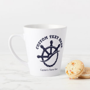 Tasse Latte Cadeau nautique de bateau de capitaine personnalis