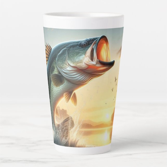 Tasse Latte Cadeau parfait pour pêcheurs et pêcheurs (Devant)