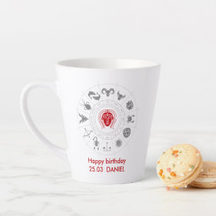 Tasse Latte Cadeau personnalisé Virgo Zodiac Anniversaire