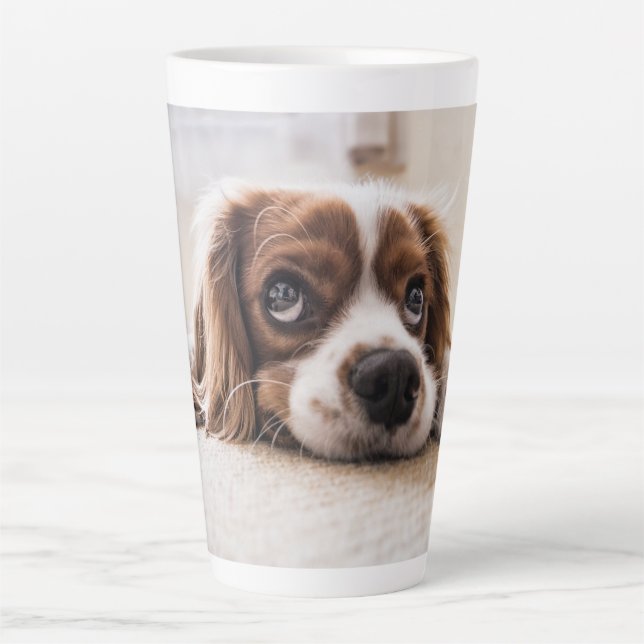 Tasse Latte Cadeau photo chien chat (Devant)