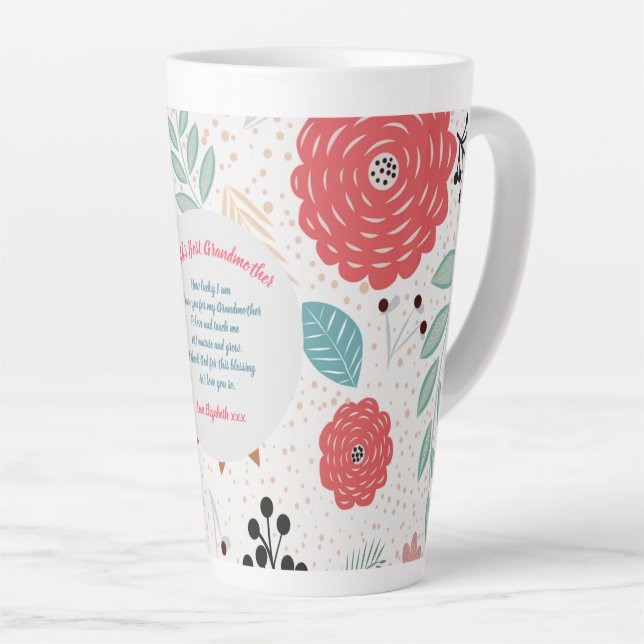 Tasse Latte CADEAU - Poèmes grand-mère de petits-enfants - PER (Angle droit)