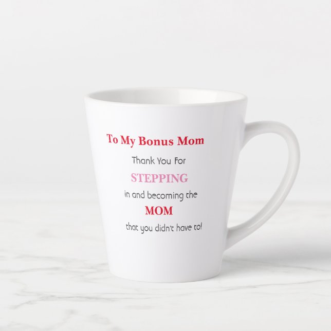 Tasse Latte Cadeau Pour Bonus Mom - Cadeau Pour Step Mom Coffe (Droite)