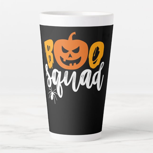 Tasse Latte Cadeau Spider | Boo Squad - Citrouille Spider Hall (Devant)