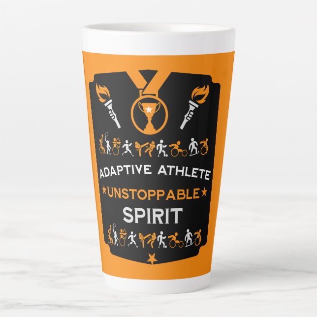 Tasse Latte Cadeau sportif Adaptive Handicap (Devant)