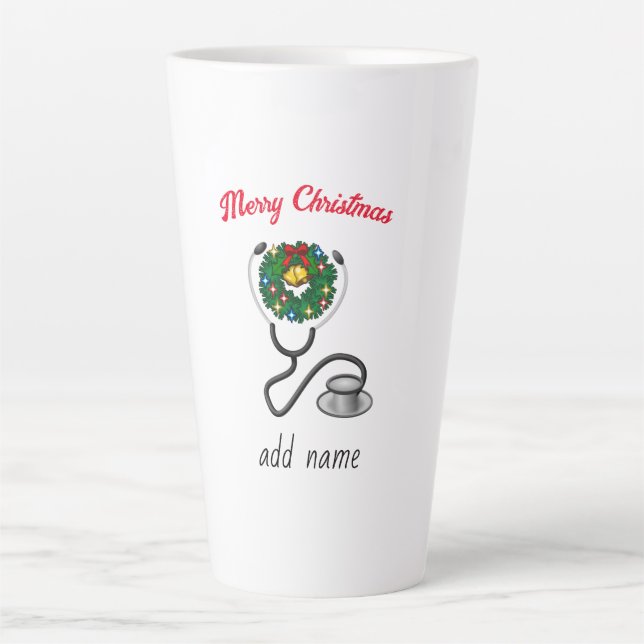 Tasse Latte Cadeaux de Noël pour médecin Meilleur médecin qui  (Devant)