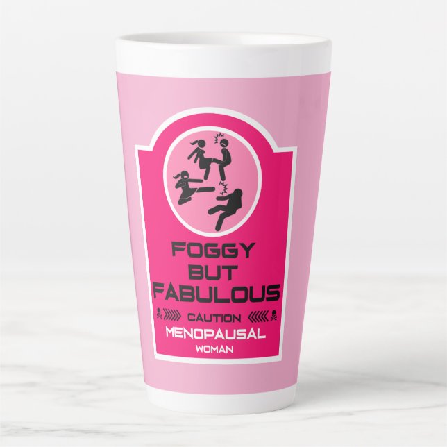 Tasse Latte Cadeaux Drôles Pour Femmes Ménopausées (Devant)