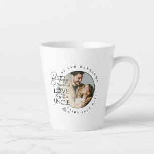 Tasse Latte Cadeaux Modernes Pour Oncle Typographie de Photo