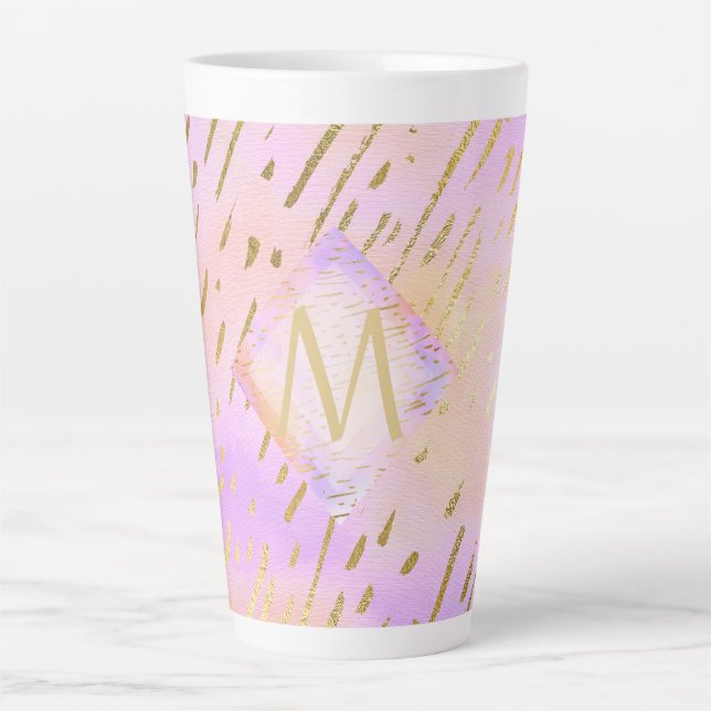 Tasse Latte Cadeaux Monogrammes pour les filles qui aiment l'o (Devant)