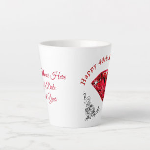 Tasse Latte Cadeaux personnalisés à l'occasion du 40e annivers