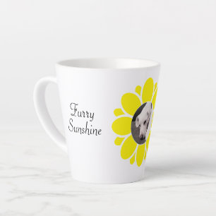 Tasse Latte Cadre Fleur Jaune Très Lumineux pour Animaux