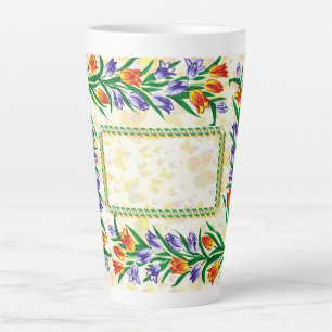 Tasse Latte cadre floral