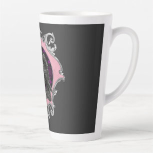 Tasse Latte Cadre Rose Goth Raven